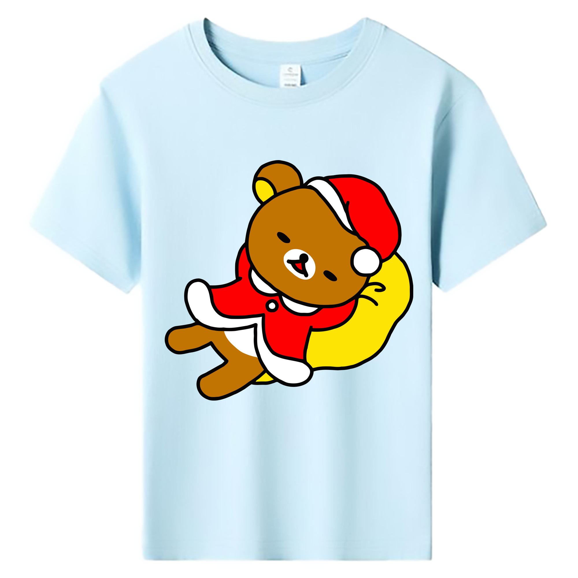 （画像用） リラックマ リラックマ キイロイトリ Rilakkuma Korilakkuma Kiiroitori 綿100％キッズTシャツ（フロントプリント）